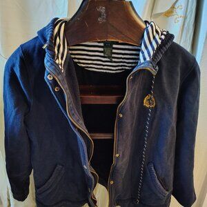 Ralph Lauren Jeans Co.Zipup And Snap Navy Blue And White Hoodie